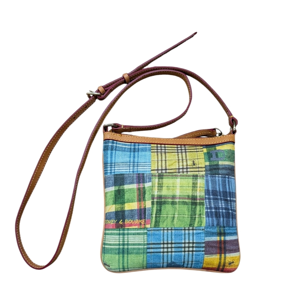 Dooney & Bourke Vintage Y2K Plaid Ant Print Letter Carrier Crossbody - Picture 6 of 14